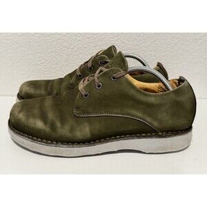 Samuel Hubbard Mens Green Suede Leather Oxford Walking Shoe Sz 11.5 Vibram Sole